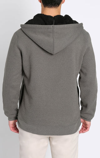 Sherpa Lined Ultra Soft Ribbed Hooded Henley - JACHS NY