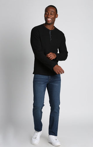 Brushed Waffle Fleece Henley - JACHS NY