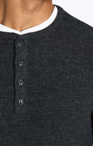 Merino Waffle Sweater Henley - JACHS NY