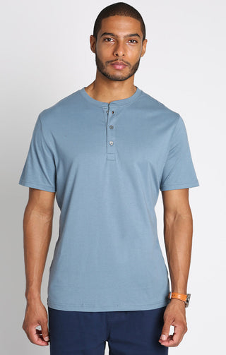 Pima Cotton Short Sleeve Henley - JACHS NY