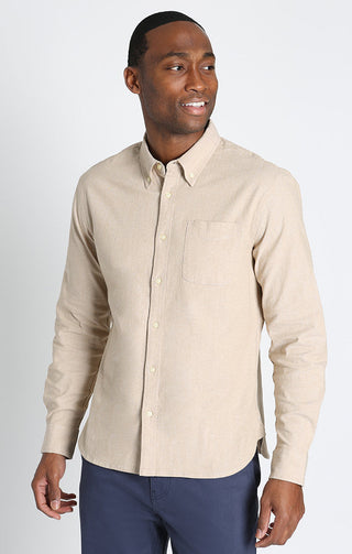 Stretch Chambray One Pocket Long Sleeve Shirt - JACHS NY