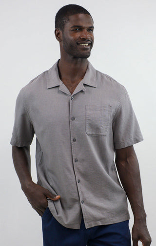 Linen Suffolk Short Sleeve Camp Shirt - JACHS NY