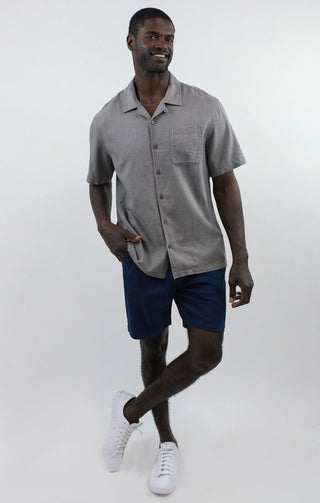 Linen Suffolk Short Sleeve Camp Shirt - JACHS NY