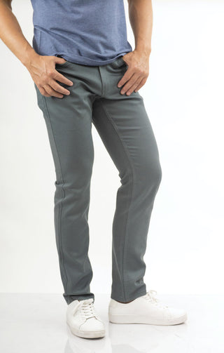 Charcoal Straight Fit 5 Pocket Summer Commuter Pant - JACHS NY