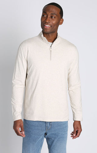 Quarter Zip Cotton Modal Pullover - JACHS NY