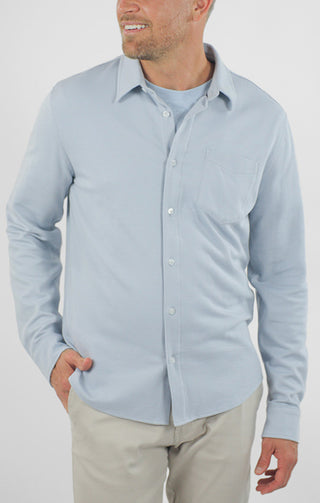 Manor Long Sleeve Cotton Double Face Shirt - JACHS NY