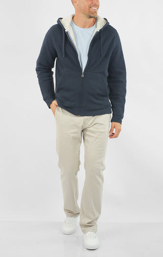 Recycled Jacquard Sherpa Lined Full Zip Hoodie - JACHS NY