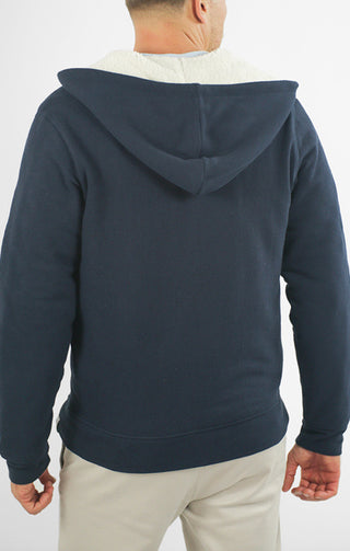 Recycled Jacquard Sherpa Lined Full Zip Hoodie - JACHS NY