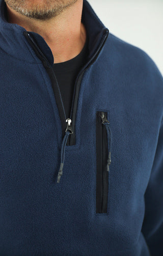 Quarter Zip Sherpa Lined Polar Fleece Pullover - JACHS NY