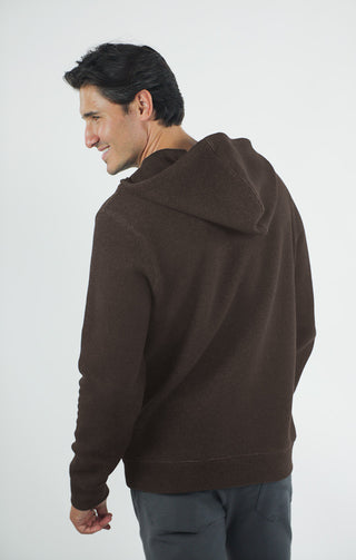 Doubleface Mesh Hooded Henley Pullover - JACHS NY