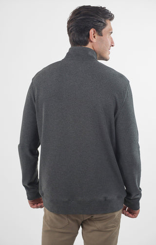 Quarter Zip Dongan Ultra Soft Stretch Ribbed Pullover - JACHS NY