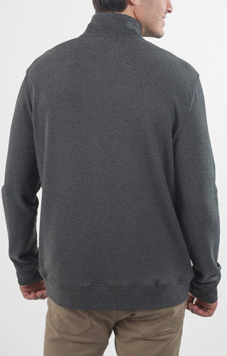 Quarter Zip Dongan Ultra Soft Stretch Ribbed Pullover - JACHS NY