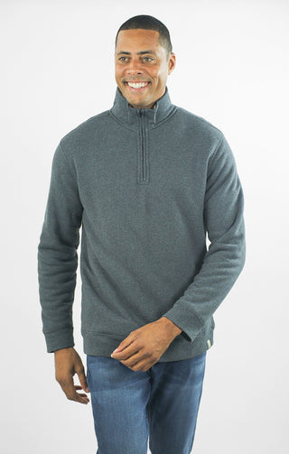 Recycled Jacquard Sherpa Lined Quarter Zip Pullover - JACHS NY