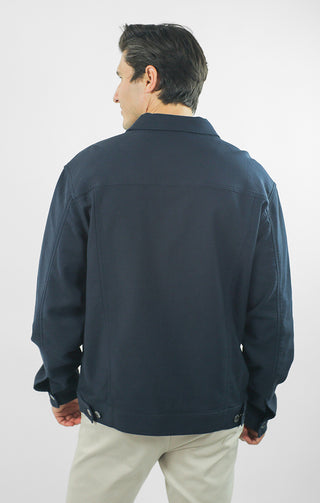 Vandam Loop Back Twill Trucker Jacket - JACHS NY