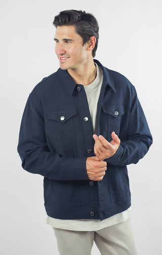 Vandam Loop Back Twill Trucker Jacket - JACHS NY