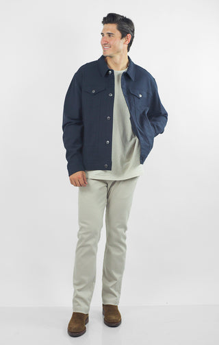 Vandam Loop Back Twill Trucker Jacket - JACHS NY