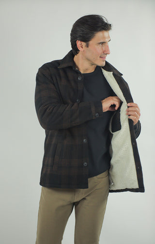 Yates Wool Blend Sherpa Lined Shirt Jacket - JACHS NY