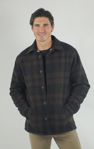 Yates Wool Blend Sherpa Lined Shirt Jacket - JACHS NY