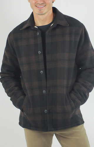 Yates Wool Blend Sherpa Lined Shirt Jacket - JACHS NY