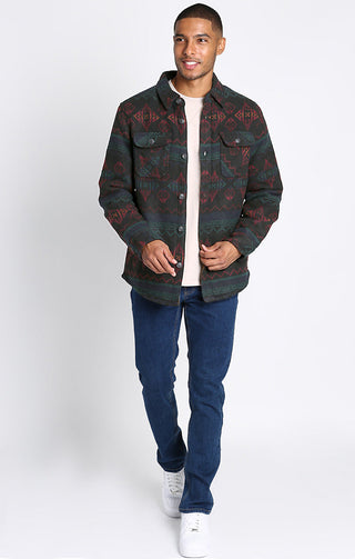 Wool Blend Patterned Shirt Jacket - JACHS NY