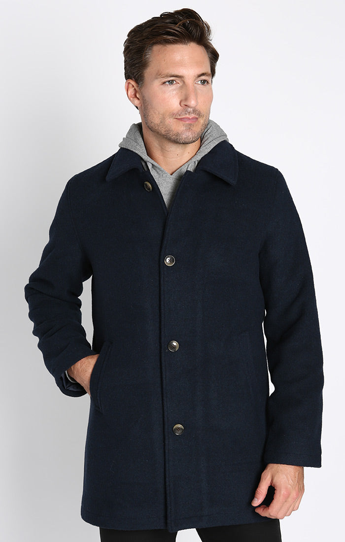 Navy Mott Wool Blend Coat – JACHS NY
