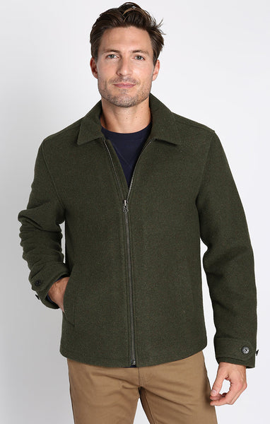 Olive Davidson Full Zip Wool Blend Jacket