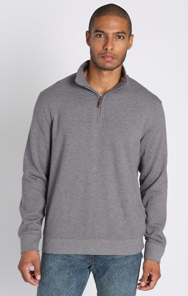 Grey Quarter Zip Soft Touch Fleece Pullover
