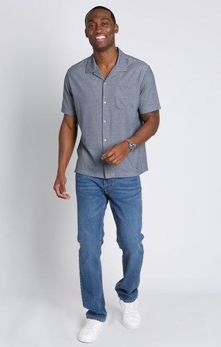 Short Sleeve Knit Oxford Camp Shirt - JACHS NY