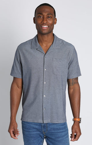 Short Sleeve Knit Oxford Camp Shirt - JACHS NY