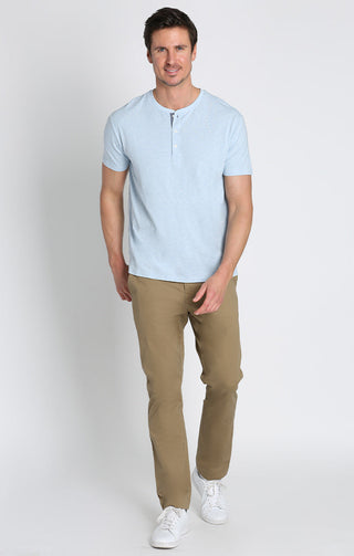 Stretch Pima Blend Short Sleeve Henley - JACHS NY