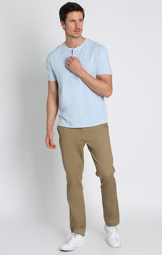 Stretch Pima Blend Short Sleeve Henley - JACHS NY