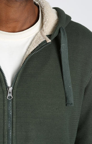 Sherpa Lined Waffle Hoodie - JACHS NY