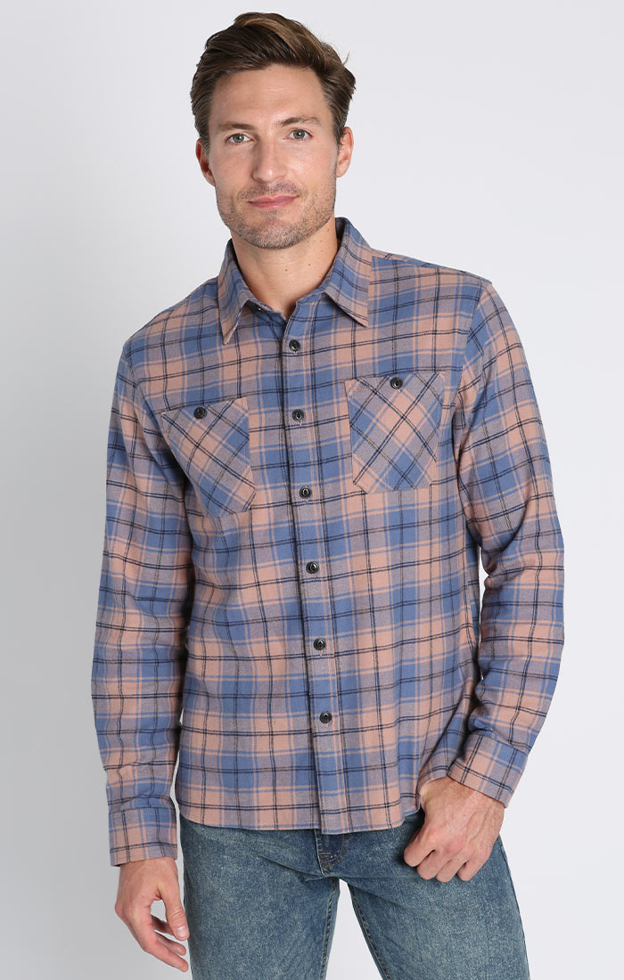 Blue Stretch Midweight Flannel Workshirt – JACHS NY