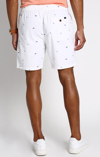 Print Stretch Twill Pull On Dock Short - JACHS NY