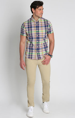 Plaid Madras Short Sleeve Shirt - JACHS NY