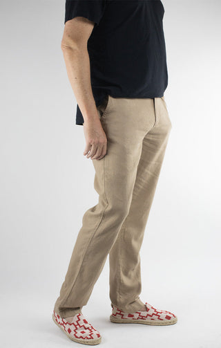 Straight Fit Linen Blend Chino Pant - JACHS NY