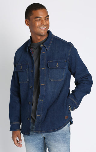 Stretch Flannel Lined Denim Jacket - JACHS NY