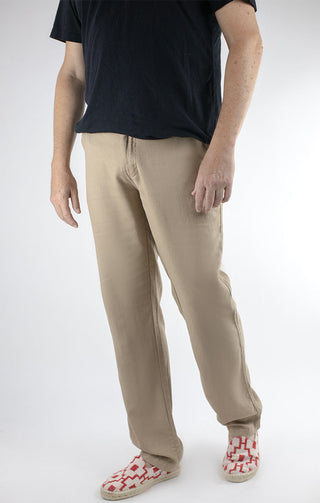 Straight Fit Linen Blend Chino Pant - JACHS NY