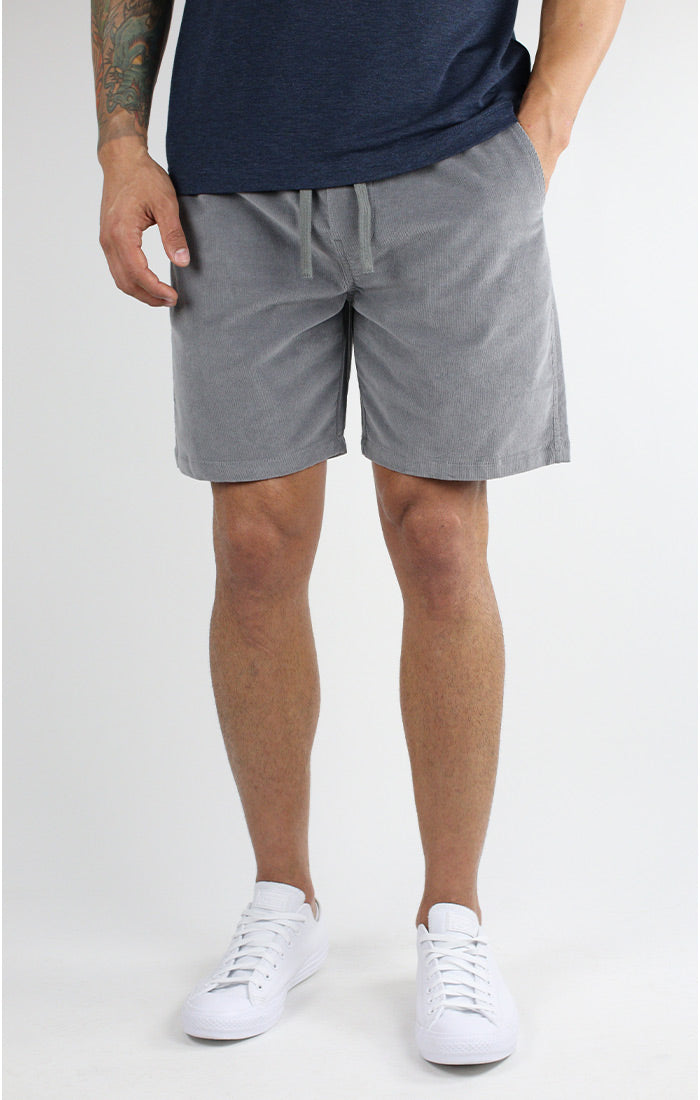 Grey Stretch Corduroy Pull On Dock Short – JACHS NY