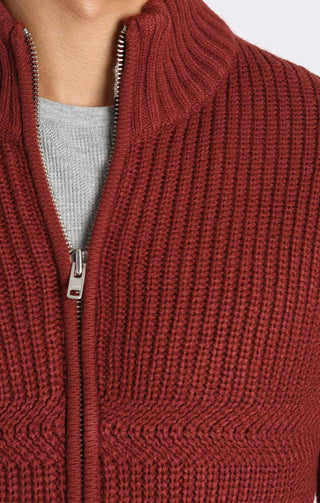 Full Zip Mockneck Sweater - JACHS NY