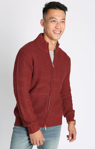 Full Zip Mockneck Sweater - JACHS NY