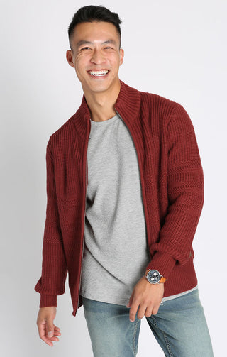 Full Zip Mockneck Sweater - JACHS NY