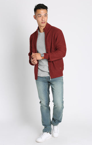 Full Zip Mockneck Sweater - JACHS NY