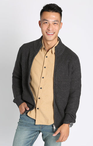 Full Zip Mockneck Sweater - JACHS NY