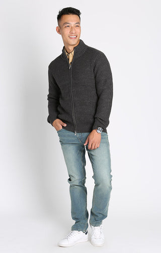 Full Zip Mockneck Sweater - JACHS NY