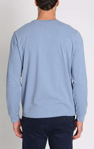 Bryant Long Sleeve Sueded Cotton Crewneck - JACHS NY