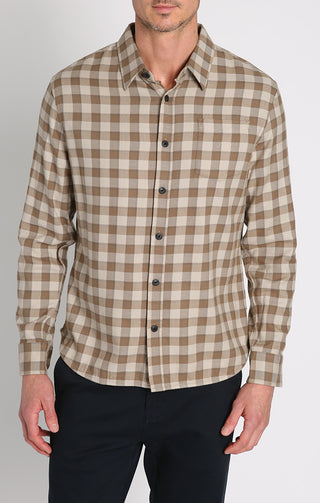 Manor 6oz Stretch One Pocket Flannel Shirt - JACHS NY