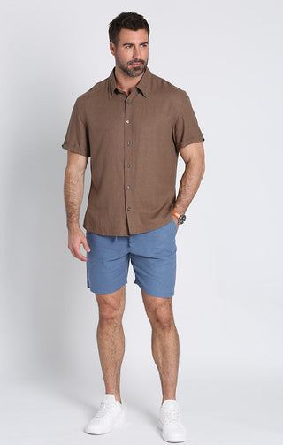 Noho Short Sleeve Linen Viscose Shirt - JACHS NY