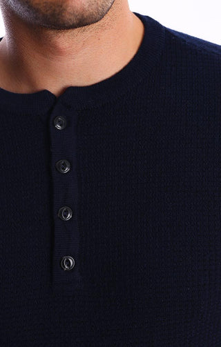 Merino Waffle Sweater Henley - JACHS NY