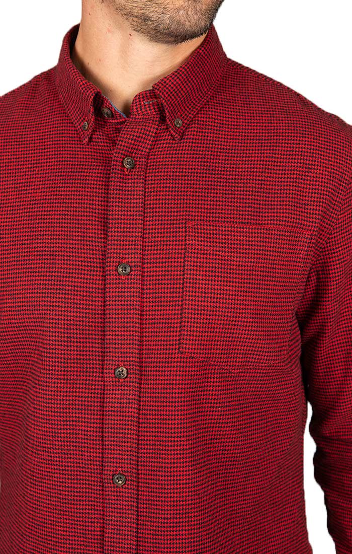 Red Houndstooth Flannel Shirt – JACHS NY